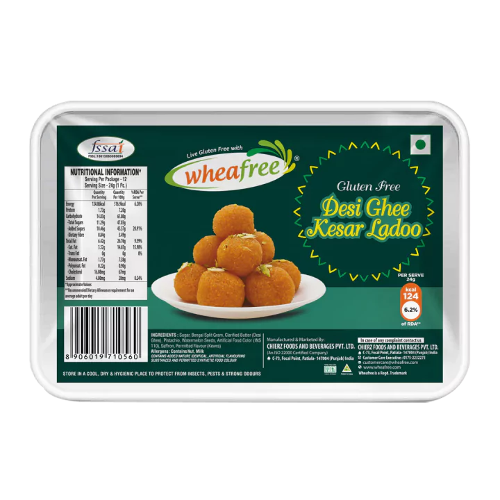 Gluten Free Desi Ghee Kesar Ladoo